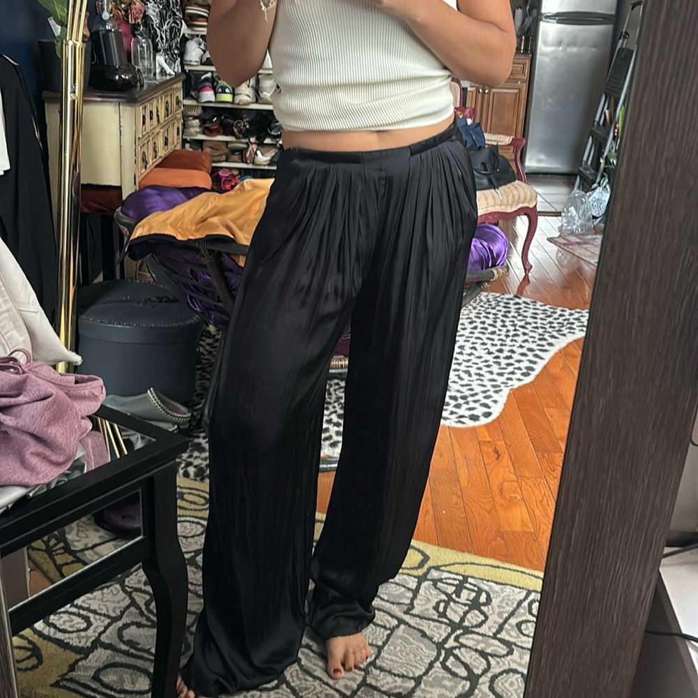 ZARA Black Silk Pants - Size S